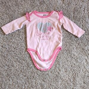 Darling Pink Bodysuit with Decorative Design